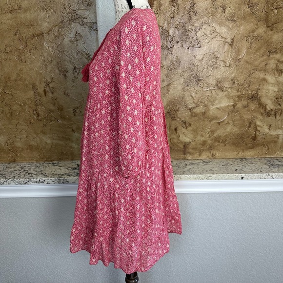 NWT Scandal Italy Ordell Tiered Ruffle Mini Dress Womens Medium Floral Boho Pink - Picture 7 of 16